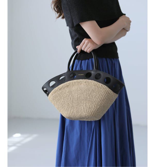  「VIOLAd'ORO/ ヴィオラドーロ サークルカットレザー*アバカBAG」|トートバッグ|