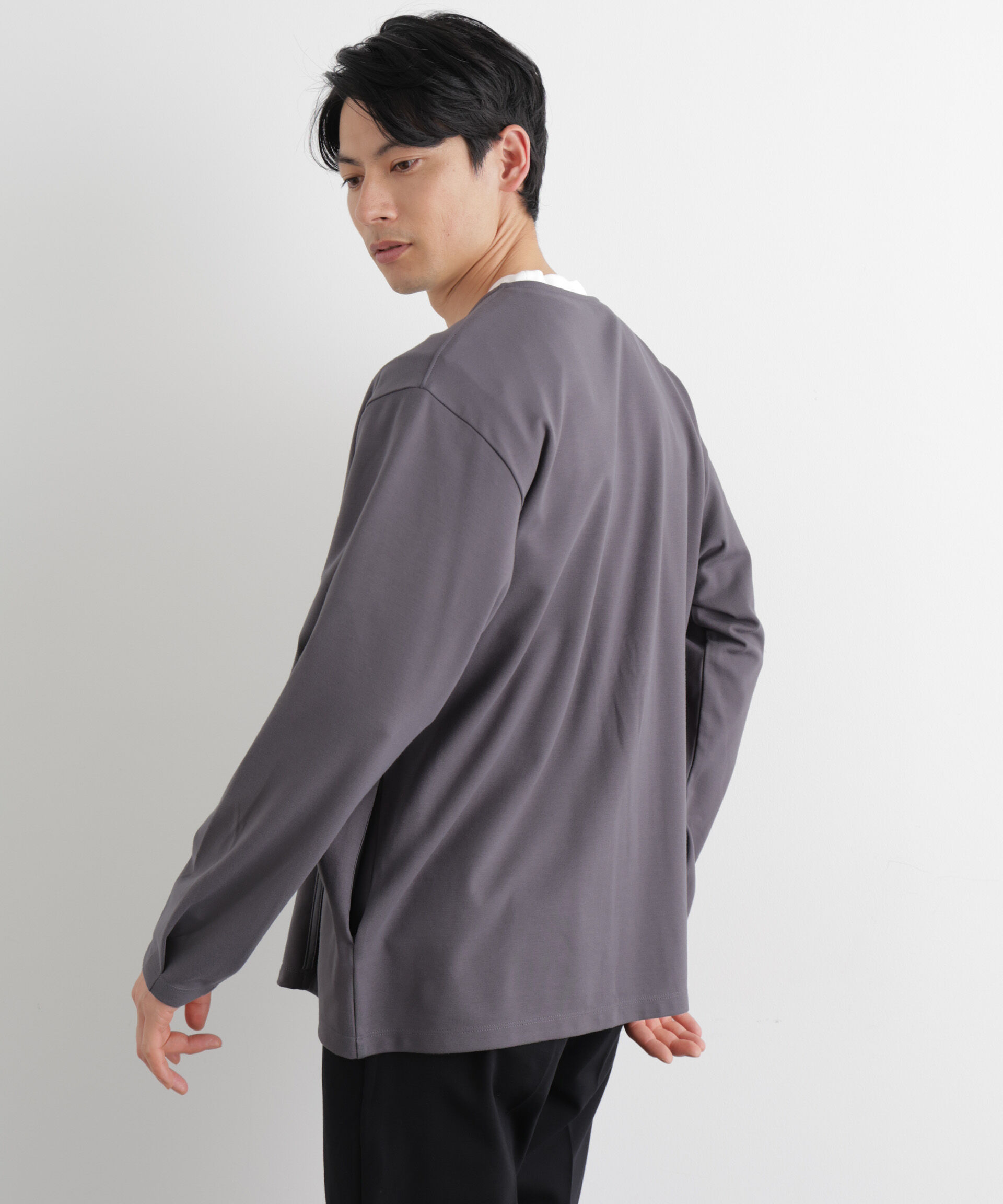 NANO universe「「Meaningful Continuity」coveross(R) レーヨンジャージートッパーカーディガン」|Tシャツ・カットソー|