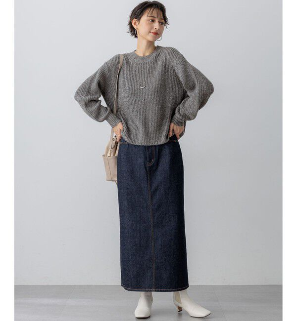 23区「【洗える】スパンコールバルキー クロップド ニット」|ニット・セーター|