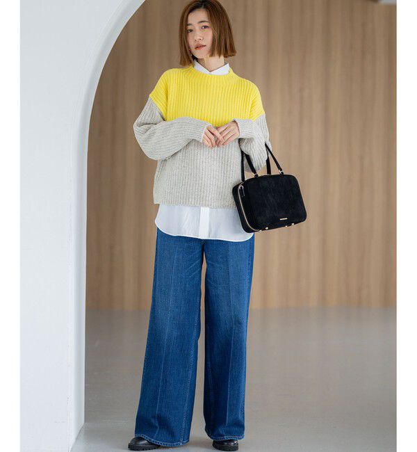 23区「【洗える】ウールカシミヤ カラーブロック バルキー ニット」|ニット・セーター|