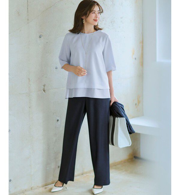 23区「【Oggi掲載】リネンライクグロッシー ハーフスリーブ ダブル ジャケット」|その他|