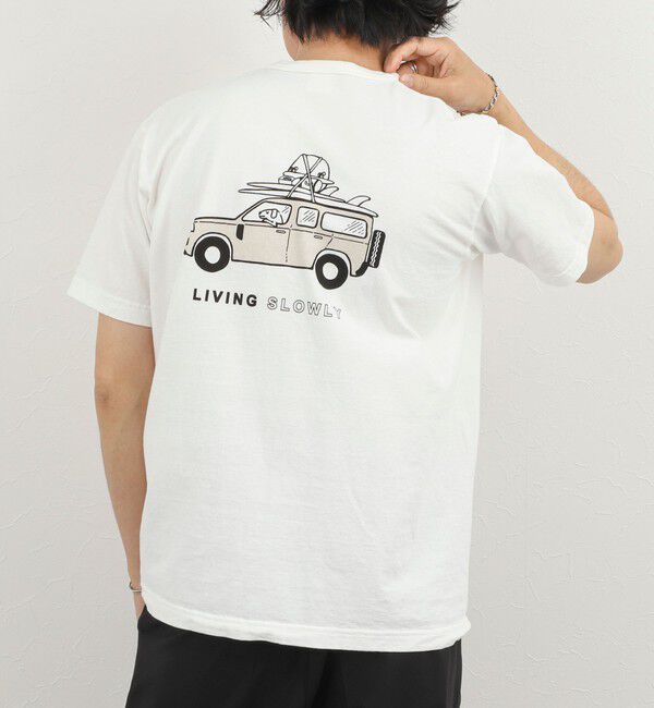 NOLLEY'S goodman「別注 SLOWLY WAGON バックプリントTシャツ 26SS」|Tシャツ・カットソー|ホワイト