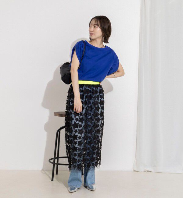 Rie Miller「変形フレンチスリーブボートネックカットソー」|Tシャツ・カットソー|