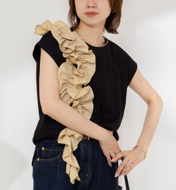 NOLLEY'S「【WEB限定】フリルTシャツ」|Tシャツ・カットソー|ベージュ