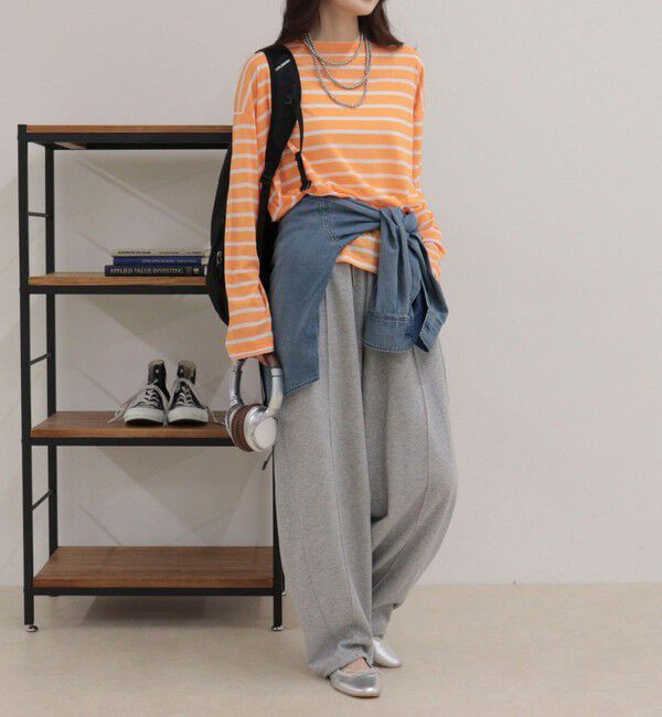 fredy emue「ハートステッチシアーボーダーロンTシャツ」|Tシャツ・カットソー|