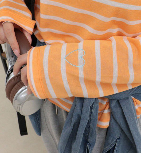 fredy emue「ハートステッチシアーボーダーロンTシャツ」|Tシャツ・カットソー|