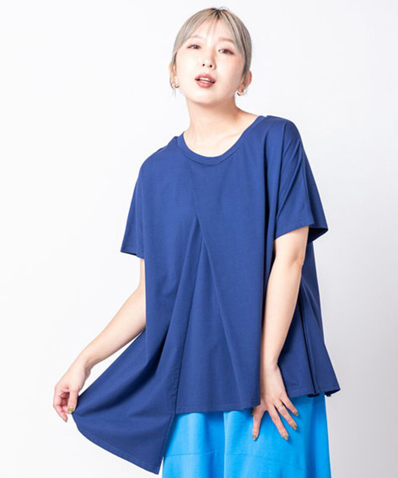  「アシンメトリーフレアープルオーバー」|Tシャツ・カットソー|NAVY