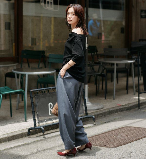  「【接触冷感】ゴブソデネックコンシャスカットソー」|Tシャツ・カットソー|
