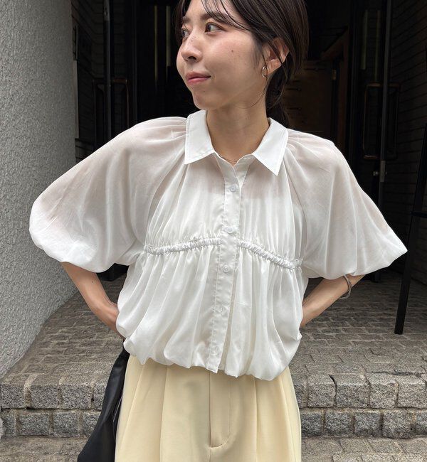  「バルーンクロップシアーシャツ」|シャツ・ブラウス|