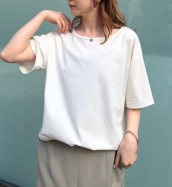 Rouge vif「ヴィンテージキュプラジャージー半袖プルオーバー」|Tシャツ・カットソー|ホワイト