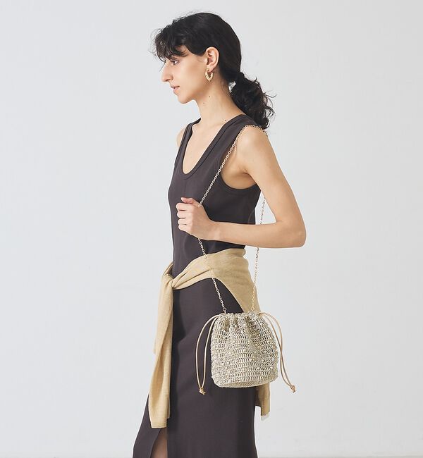 LOWELL things「●SOEUR/マクラメパールショルダー」|かごバッグ|