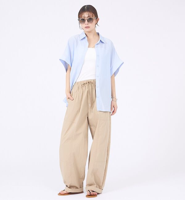 abahouse mavie「【着痩せシルエット】フレンチスリーブシャツ」|シャツ・ブラウス|