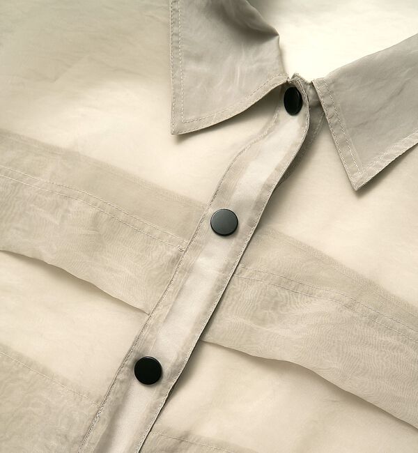 NOMINE「シアーオーガンジー バルカラーブルゾン ショート丈 ボリュームスリーブ」|ブルゾン・スタジャン|