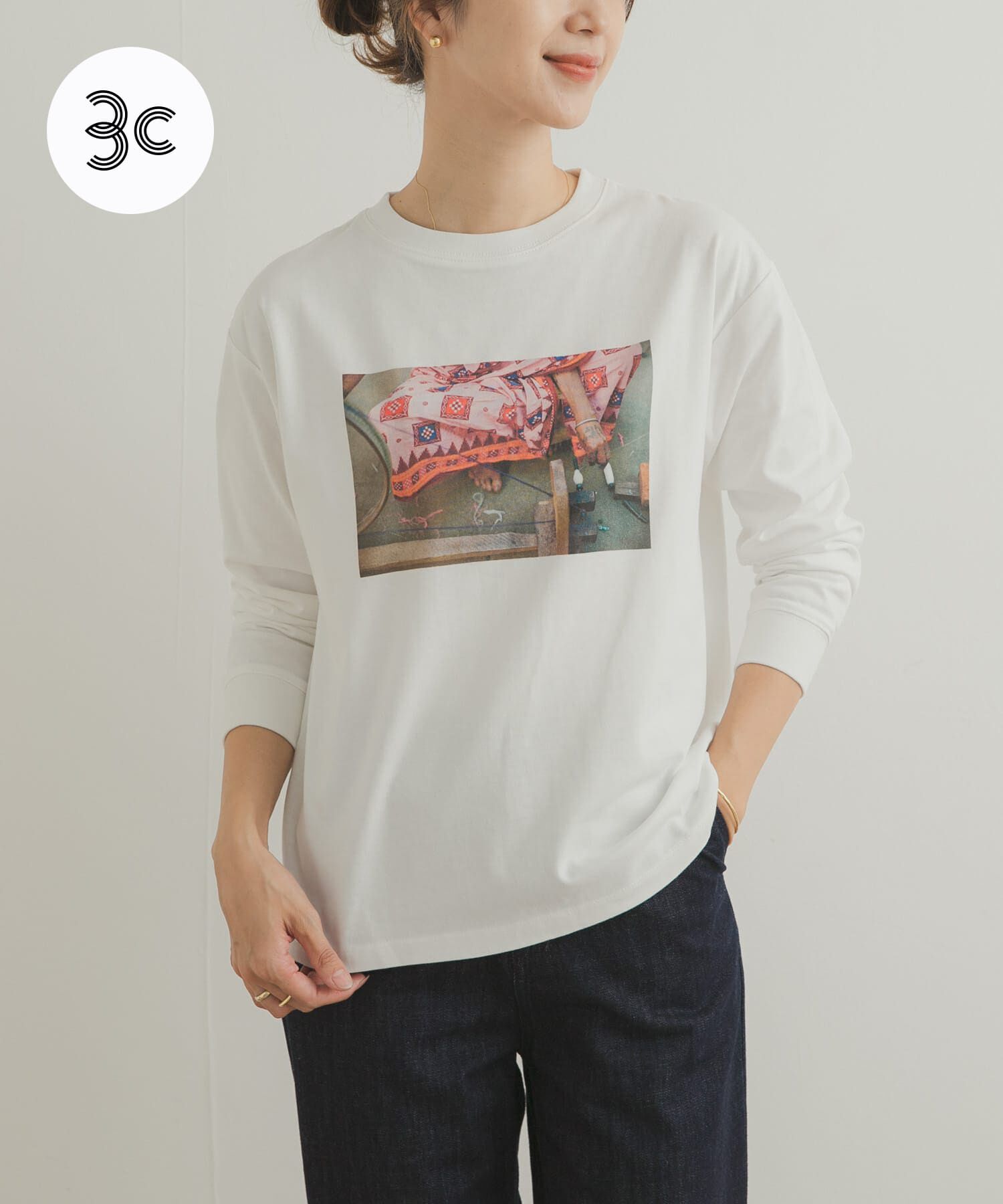 URBAN RESEARCH DOORS「Grow OrganicフォトプリントロングTシャツ」|Tシャツ・カットソー|オフホワイト