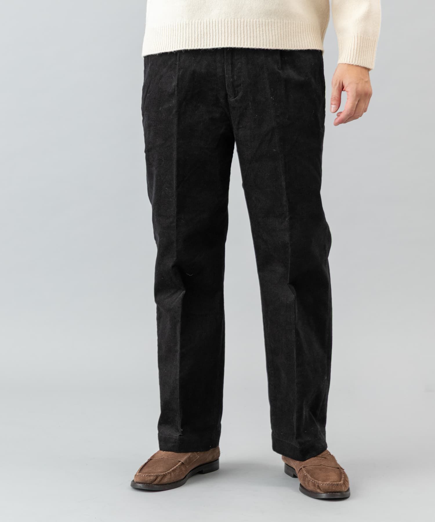 URBAN RESEARCH ROSSO「『XLサイズあり』ストレッチコーデュロイ1タックワイドスラックス」|その他|ブラック