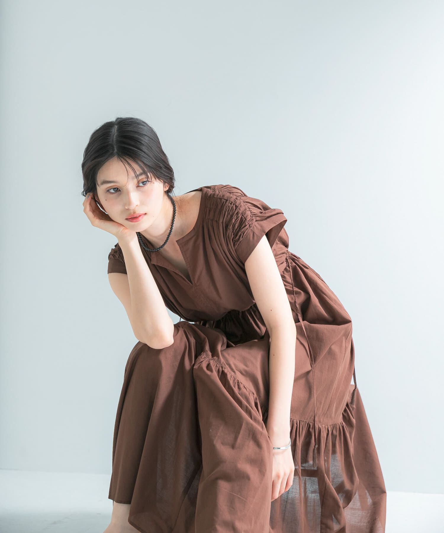 URBAN RESEARCH ROSSO「『WEB限定』コットンボイルワンピース」|ワンピース|ブラウン