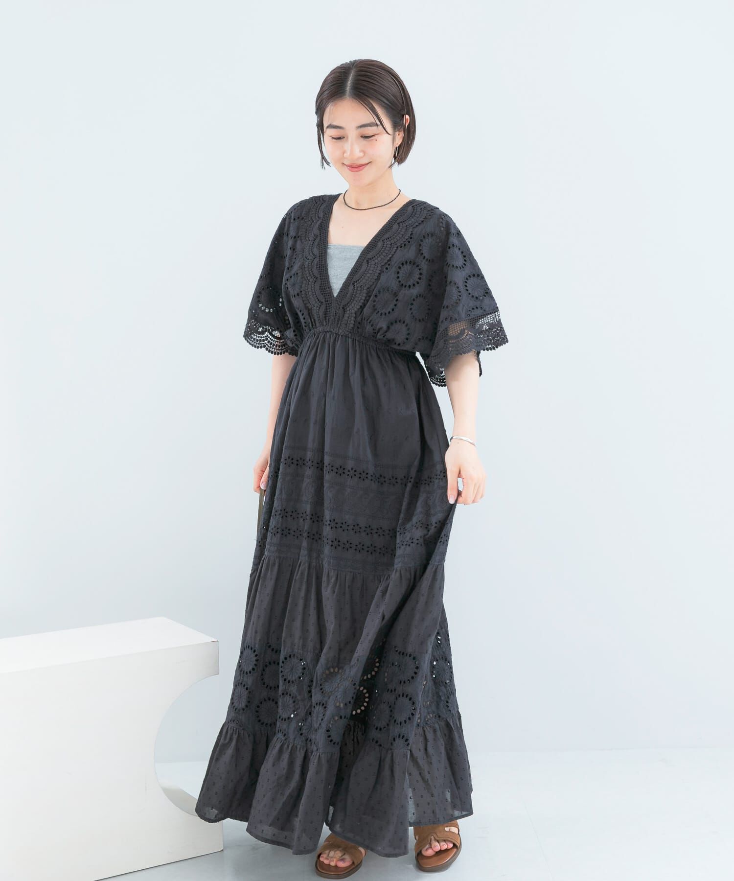 URBAN RESEARCH ROSSO「インドコットンエンブロイダリーワンピース」|ワンピース|