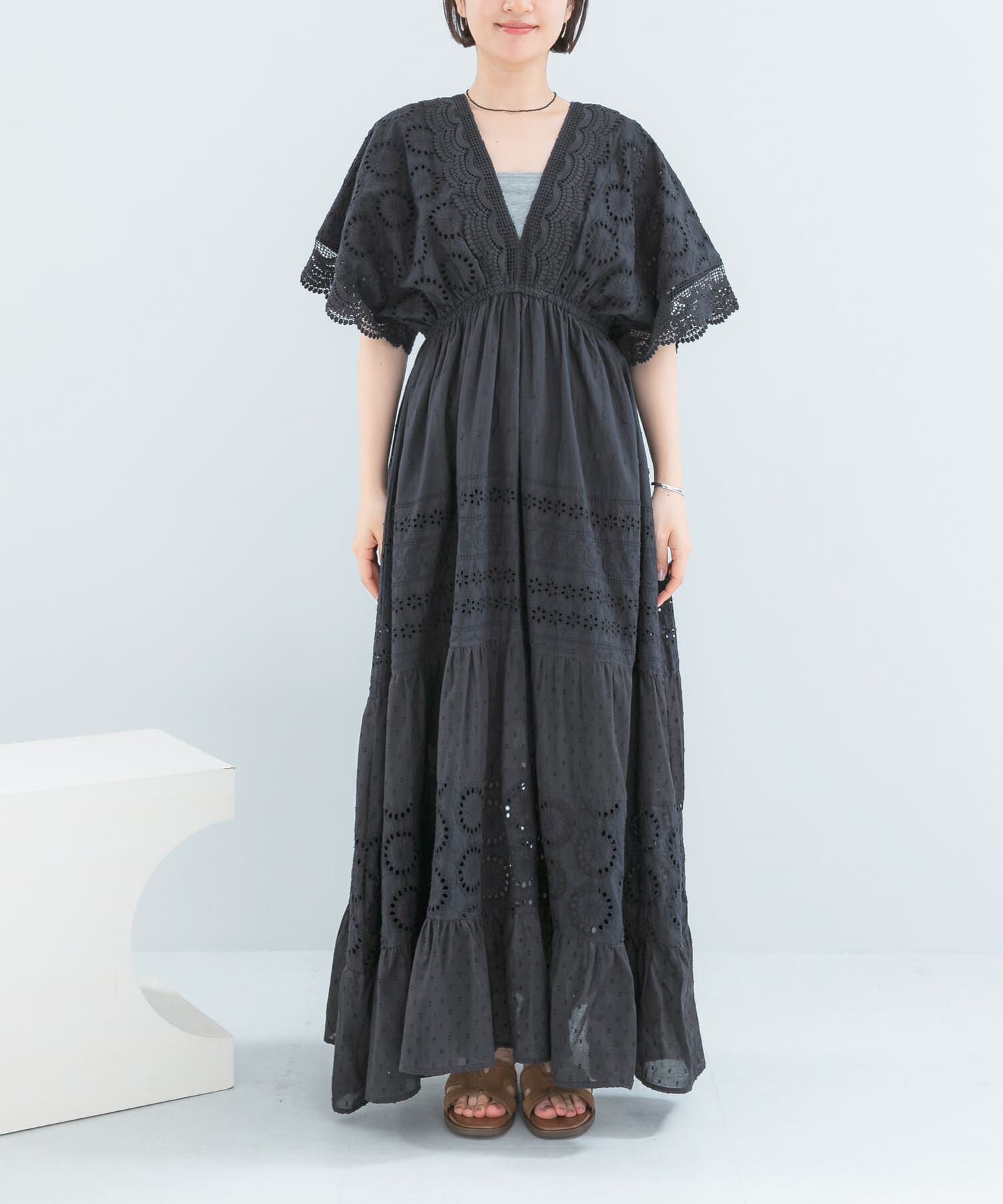 URBAN RESEARCH ROSSO「インドコットンエンブロイダリーワンピース」|ワンピース|