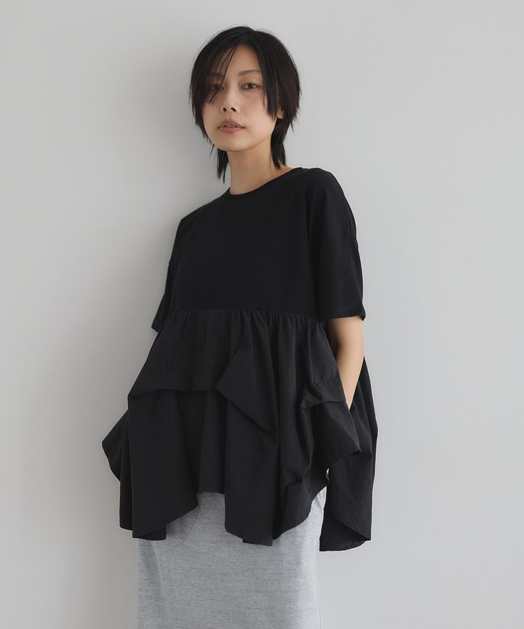 GARAGE OF GOOD CLOTHING「異素材MIXタックプルオーバー２」|Tシャツ・カットソー|Black