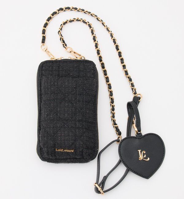  「【LouLoumei】アクスタ入れポケット内蔵スマホショルダー／ハートミラー付き」|ショルダー・メッセンジャー|ブラック