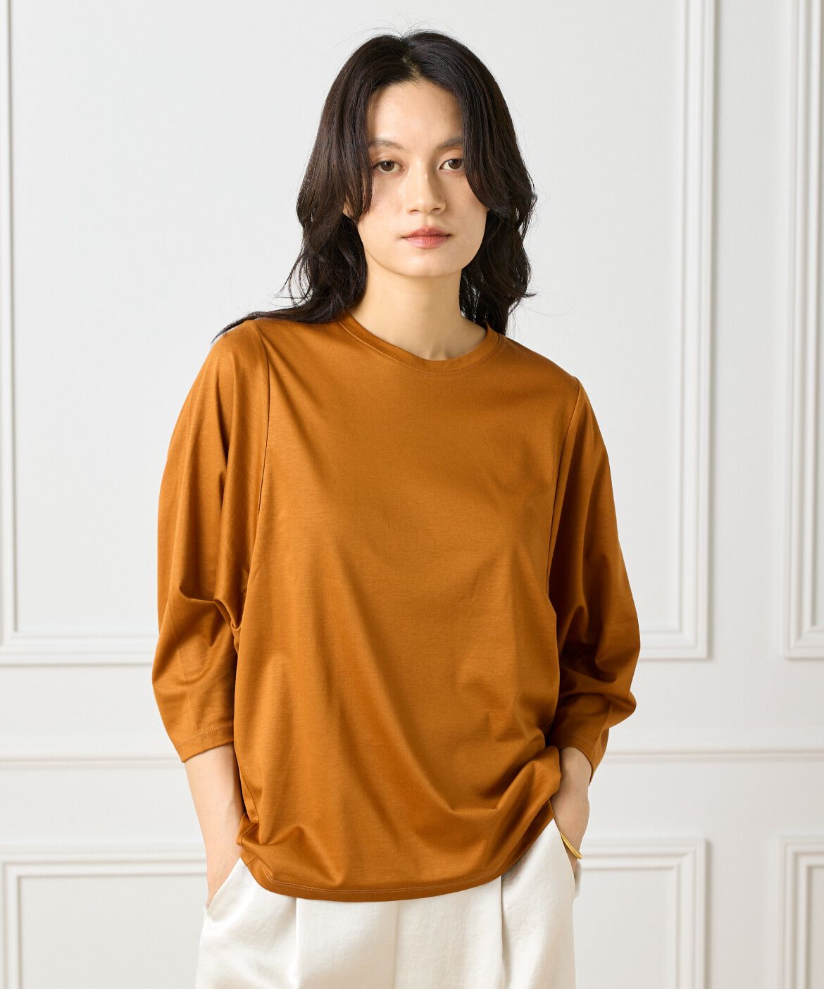 INED「《大きいサイズ》ワイドスリーブコクーンカットソー」|Tシャツ・カットソー|キンチャ5