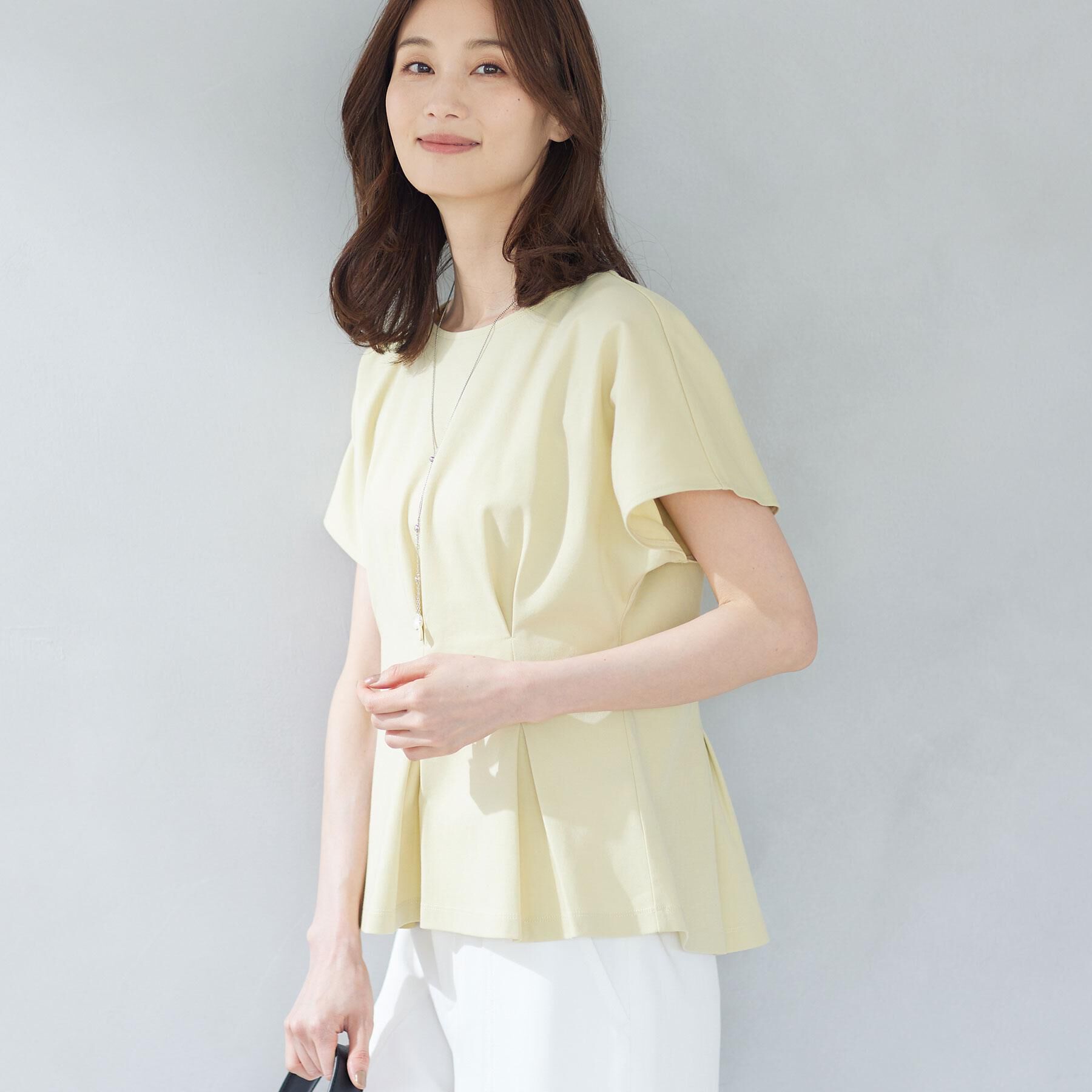 Reflect「【UVカット／接触冷感／吸水速乾】タックデザインフレアトップス」|Tシャツ・カットソー|