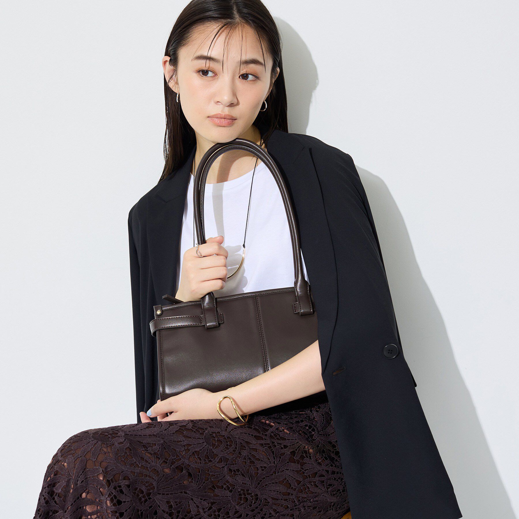 INDIVI「【収納力◎／トレンド】スクエアトートバッグ」|トートバッグ|