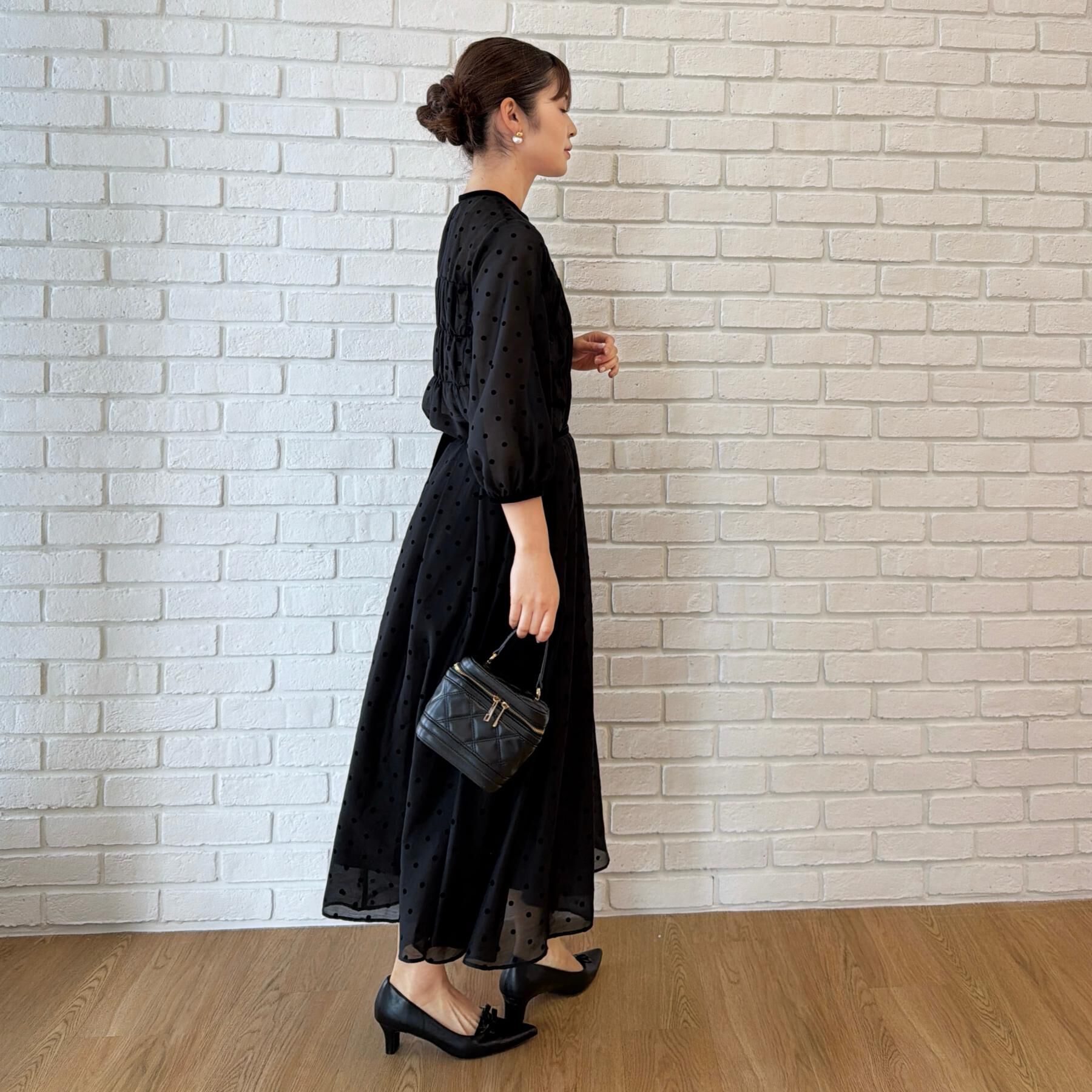 Couture broach「【セットアップ可・着映えて上品】フロッキードットブラウス」|シャツ・ブラウス|