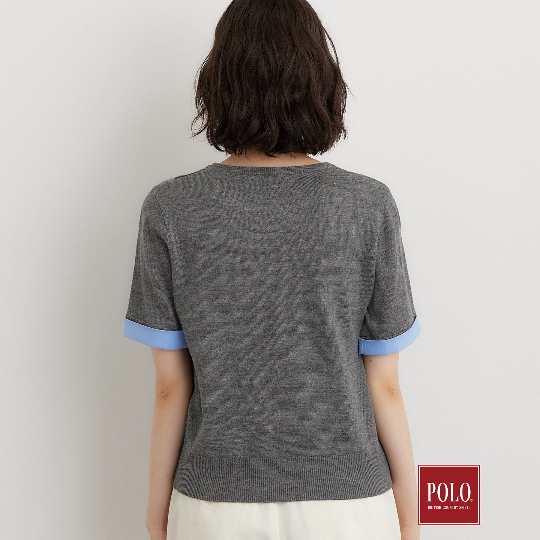 THE SHOP TK「POLO BCS/アーガイル半袖ニット」|ニット・セーター|