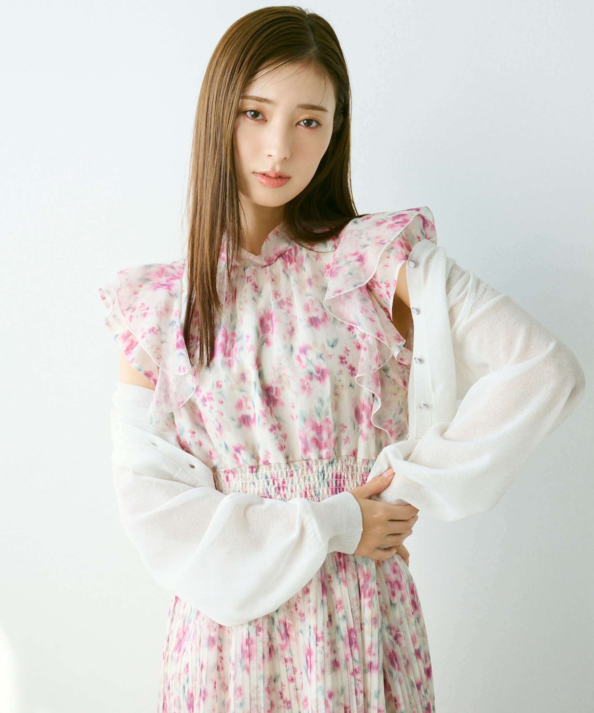  「ぼかしフラワープリントワンピース」|ワンピース|