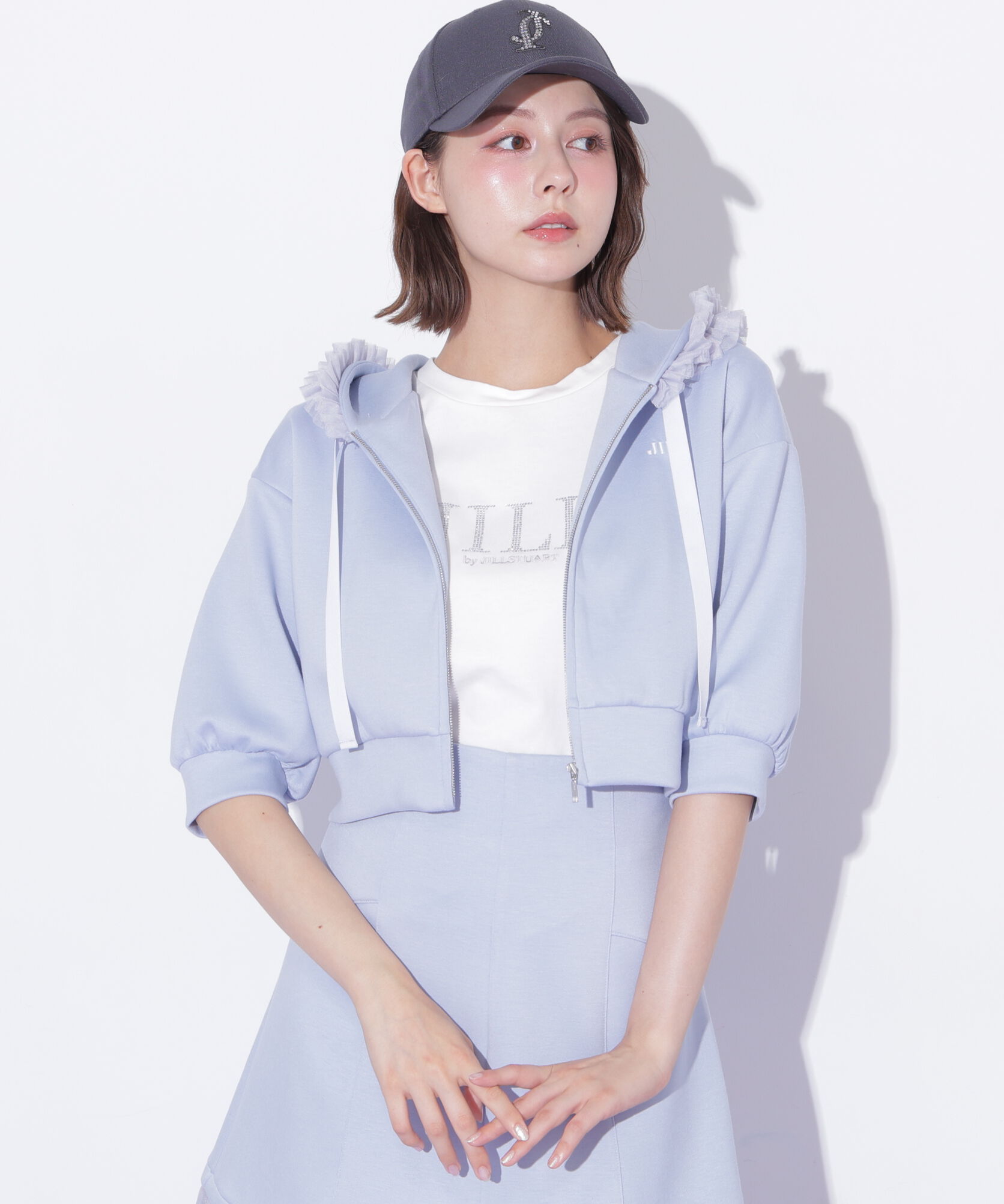  「チュールフリルダイバーパーカー」|Tシャツ・カットソー|
