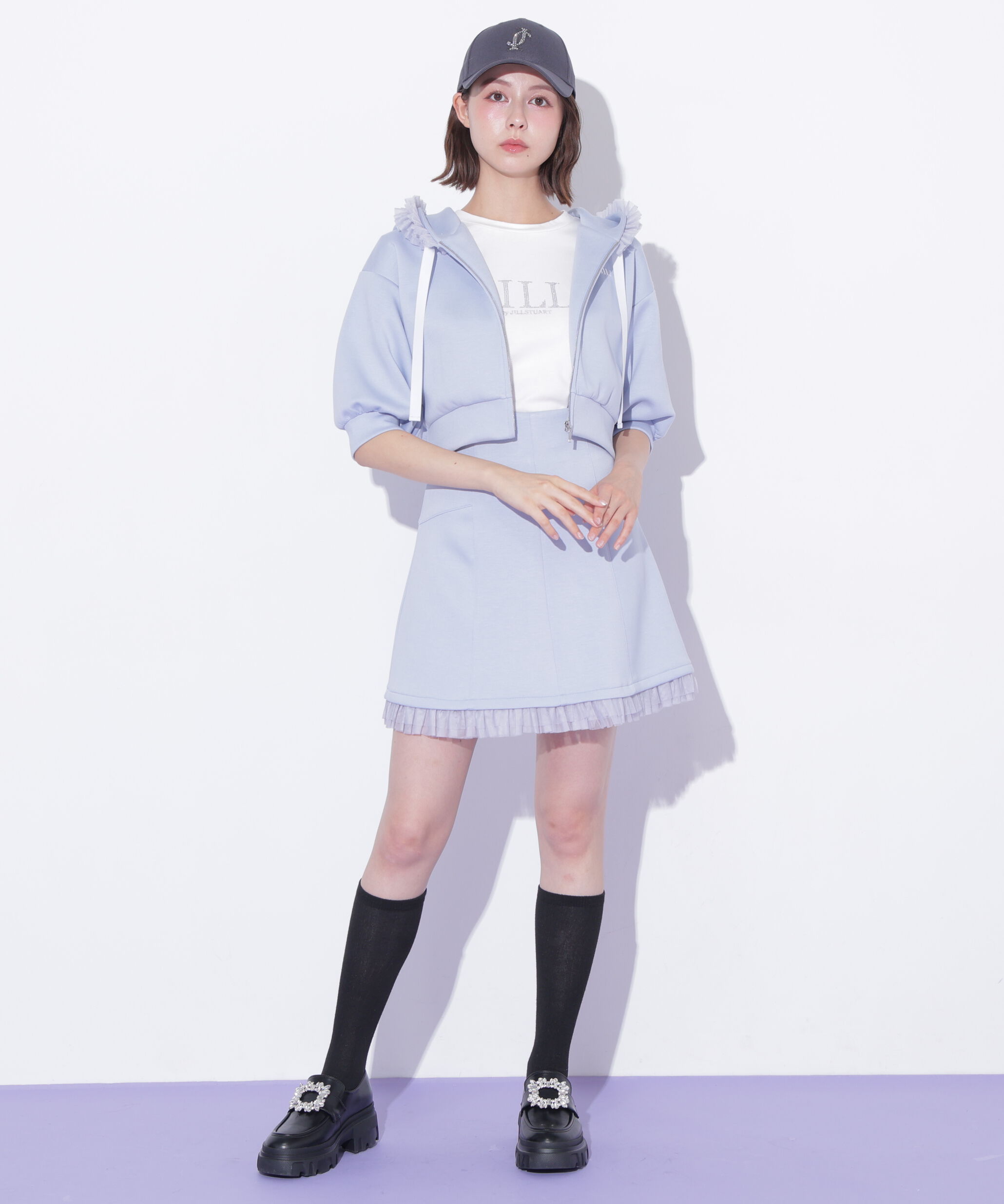 「チュールフリルダイバーパーカー」|Tシャツ・カットソー|