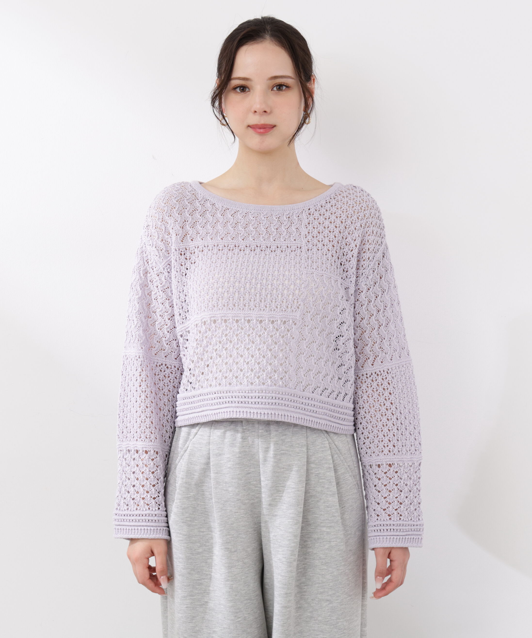 PROPORTION BODY DRESSING「透かし編みボックスニット　26SS」|ニット・セーター|