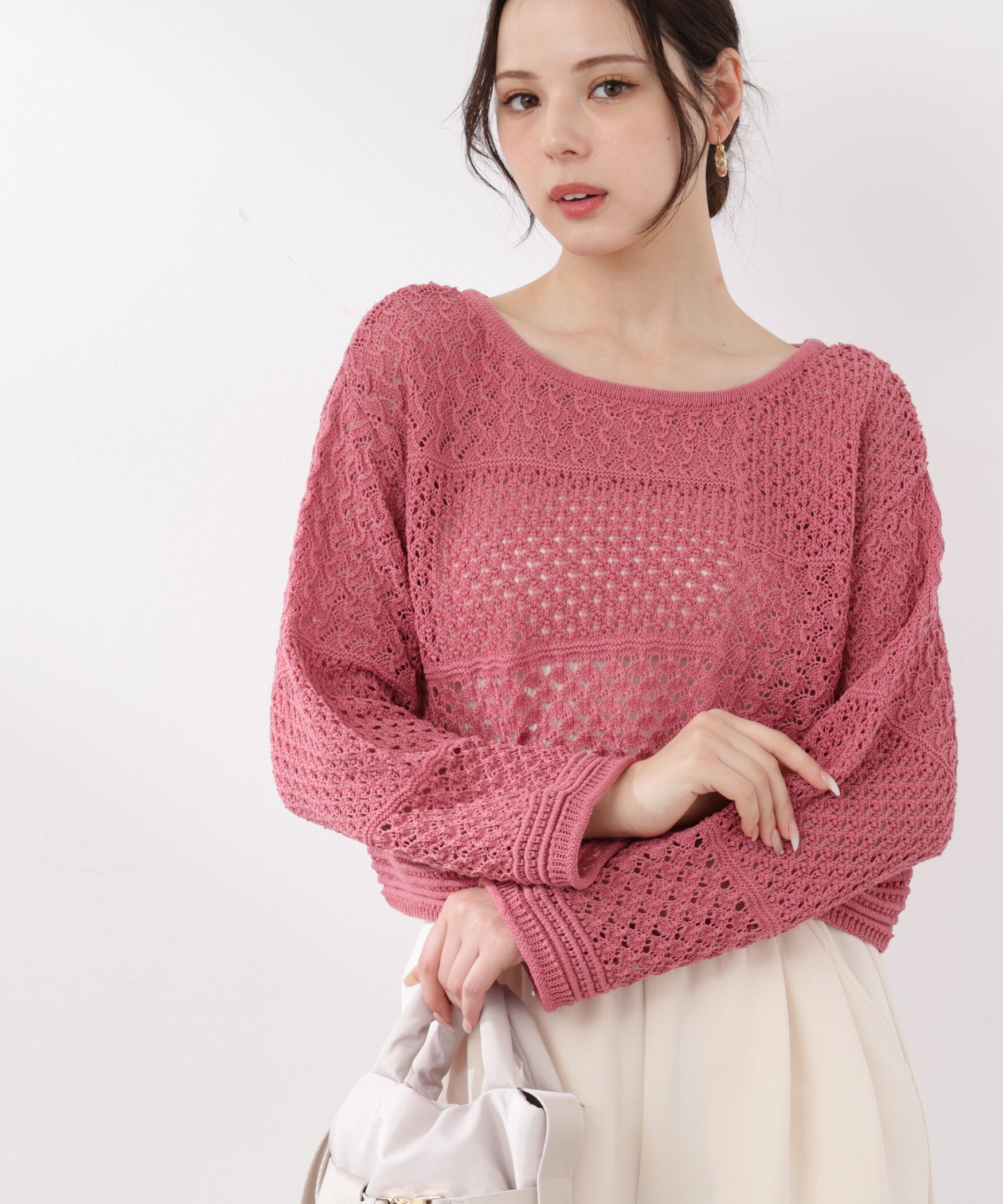 PROPORTION BODY DRESSING「透かし編みボックスニット　26SS」|ニット・セーター|