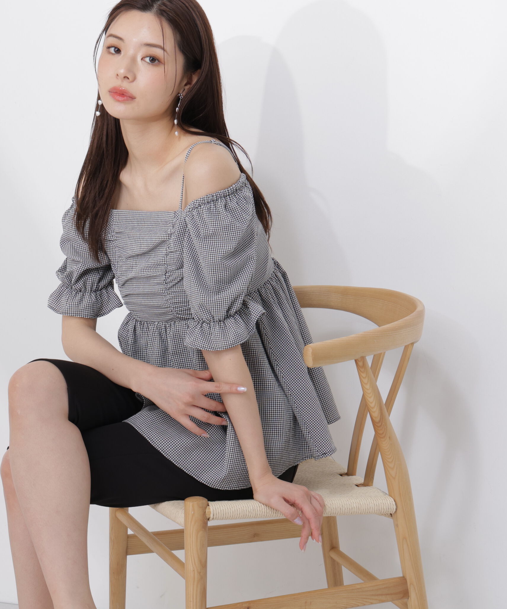PROPORTION BODY DRESSING「〈a/mie〉ギンガム2wayブラウス」|シャツ・ブラウス|