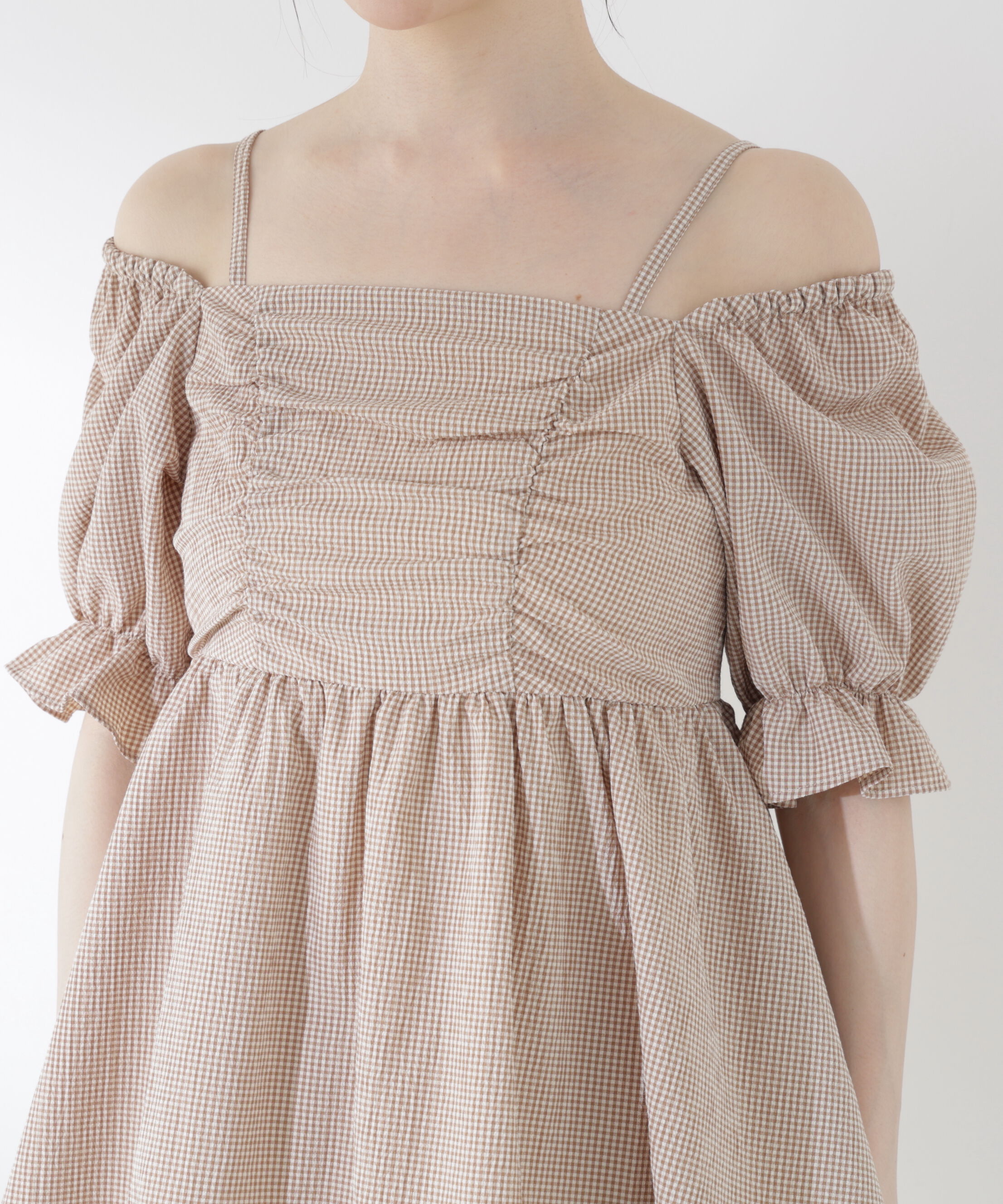PROPORTION BODY DRESSING「〈a/mie〉ギンガム2wayブラウス」|シャツ・ブラウス|