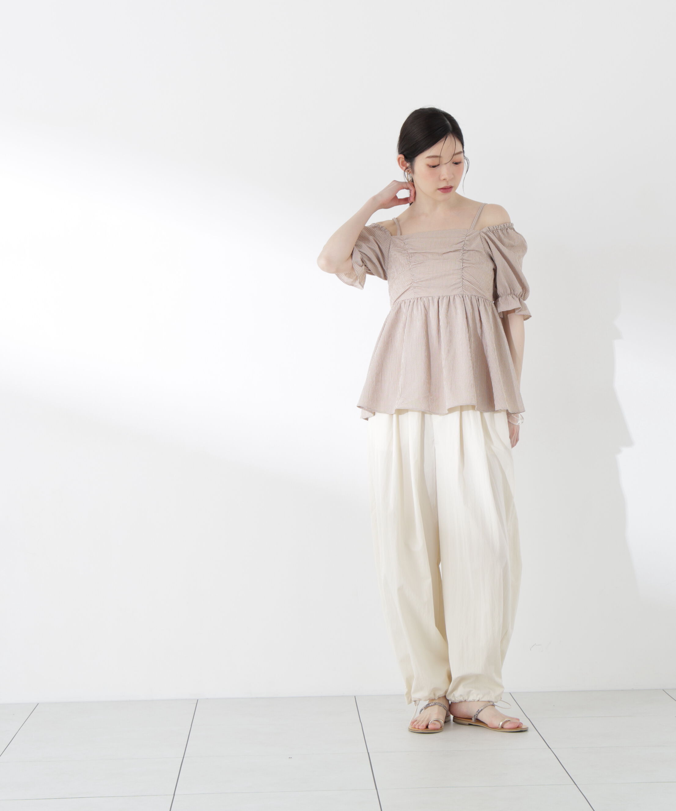 PROPORTION BODY DRESSING「〈a/mie〉ギンガム2wayブラウス」|シャツ・ブラウス|