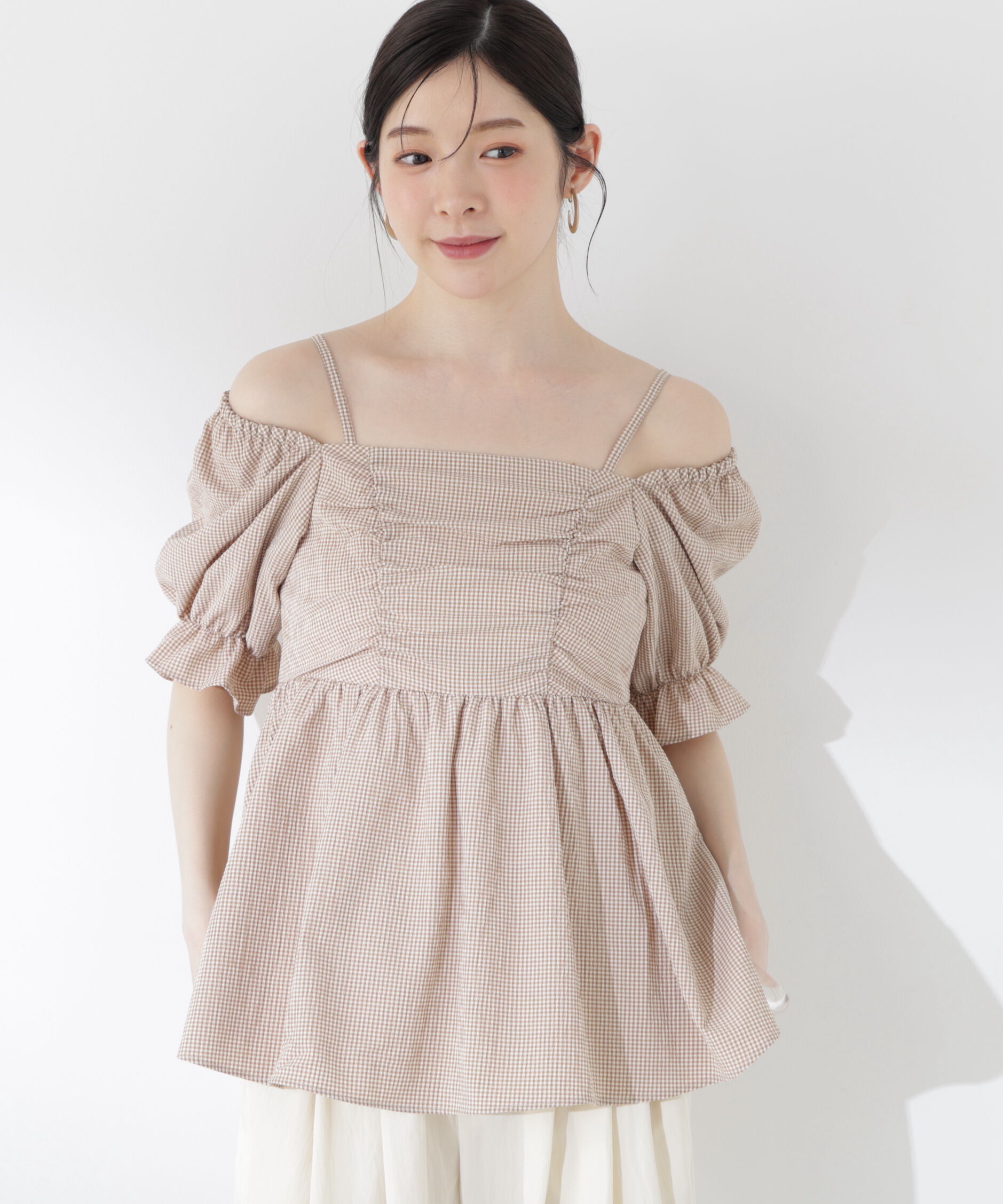 PROPORTION BODY DRESSING「〈a/mie〉ギンガム2wayブラウス」|シャツ・ブラウス|