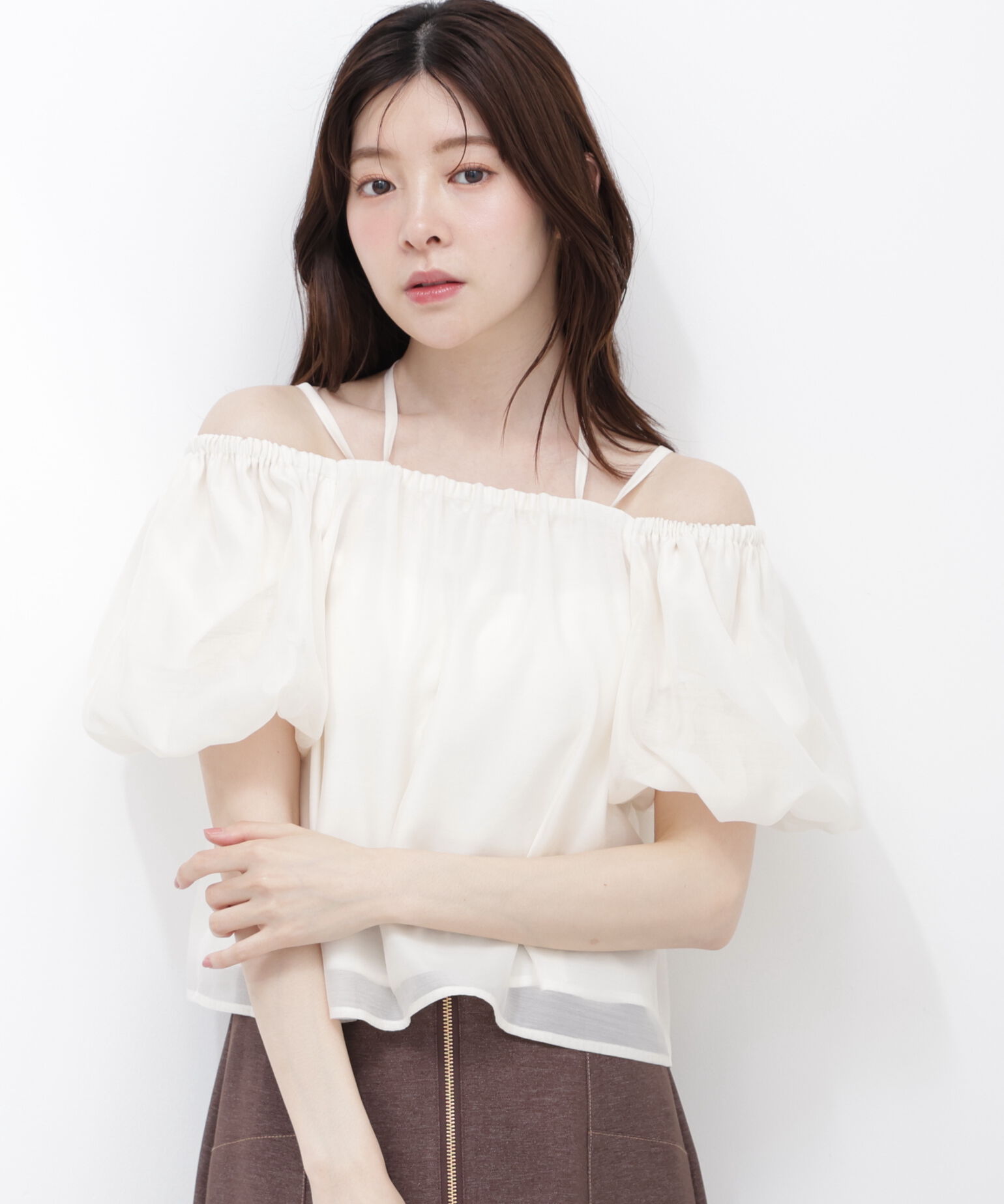 PROPORTION BODY DRESSING「シアーバルーンブラウス」|シャツ・ブラウス|エクリュ1