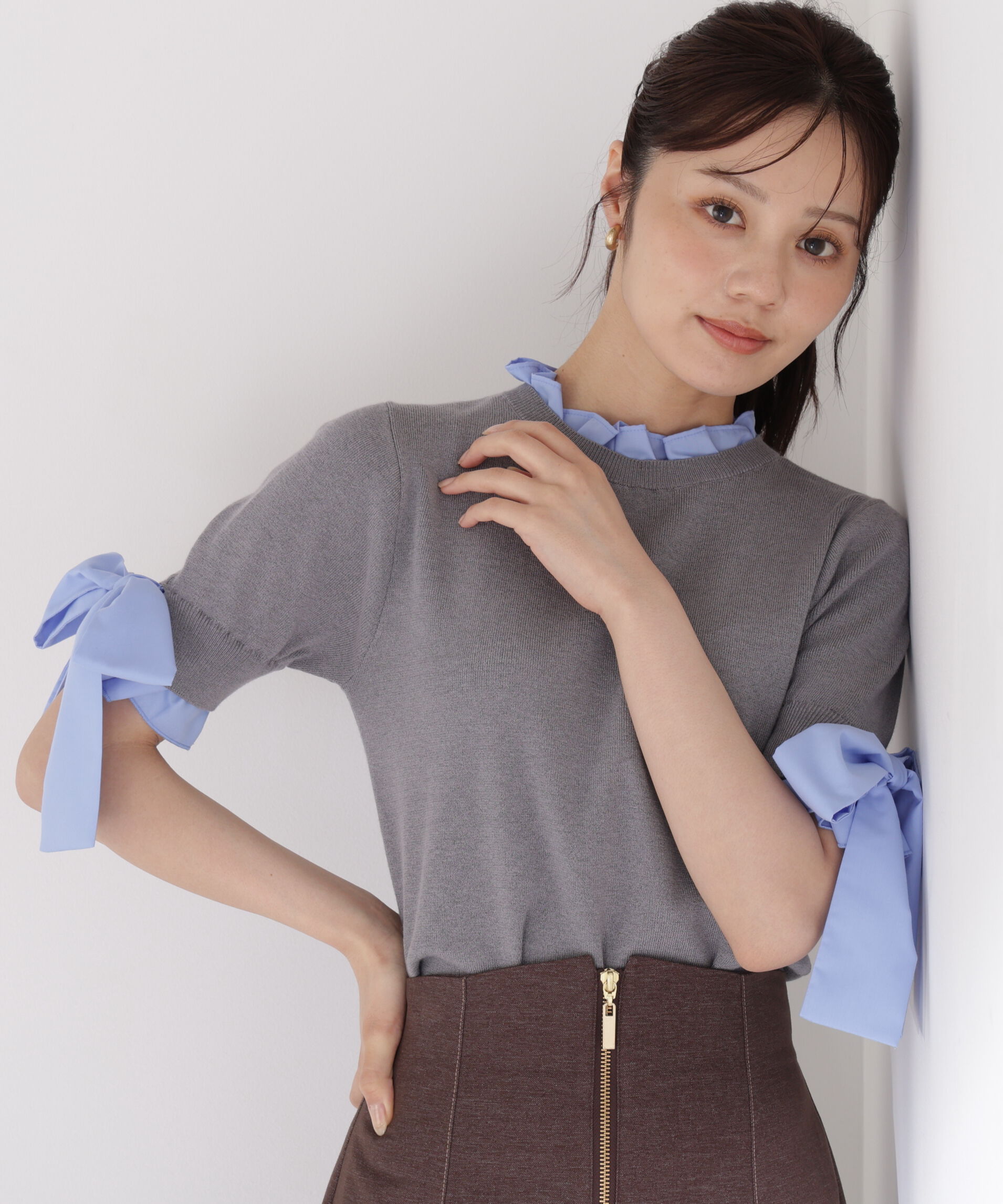 PROPORTION BODY DRESSING「リボンドッキングニット」|ニット・セーター|