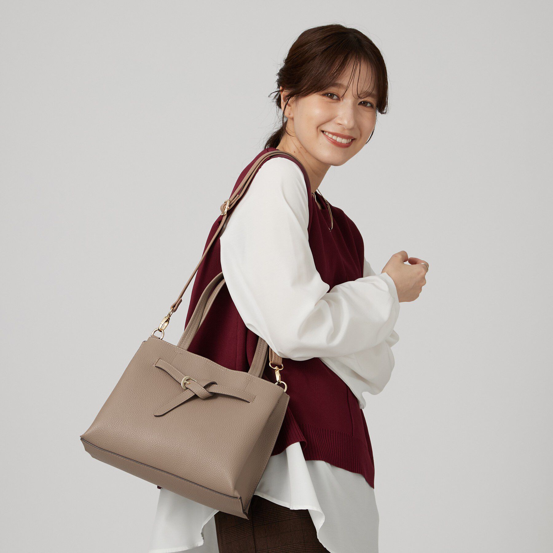 SHOO･LA･RUE「【軽量／2WAY】ふわっと軽いベルトトートバッグ」|トートバッグ|