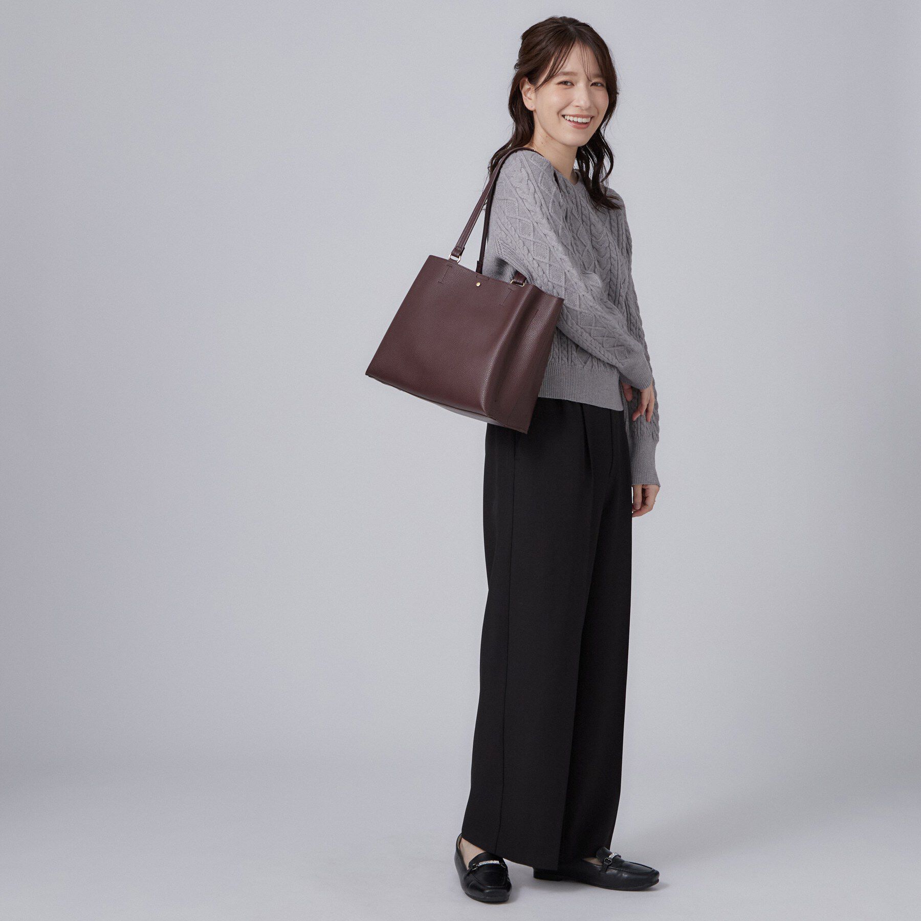 SHOO･LA･RUE「【軽量／A4】ふわっと軽いボックストートバッグ」|トートバッグ|