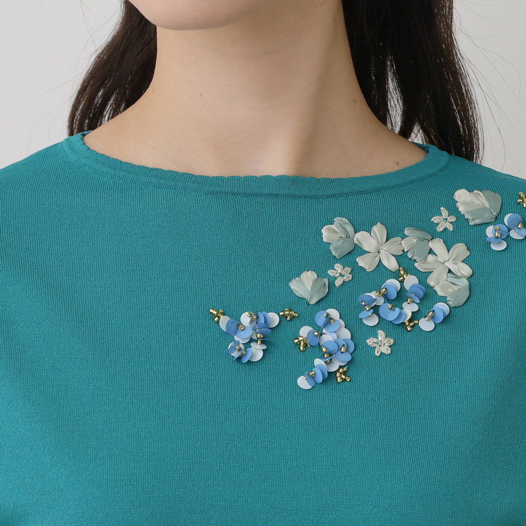 SunaUna「【SS～Lサイズ展開／スパンコール・ビジュー・刺繍】クラフトニット」|ニット・セーター|