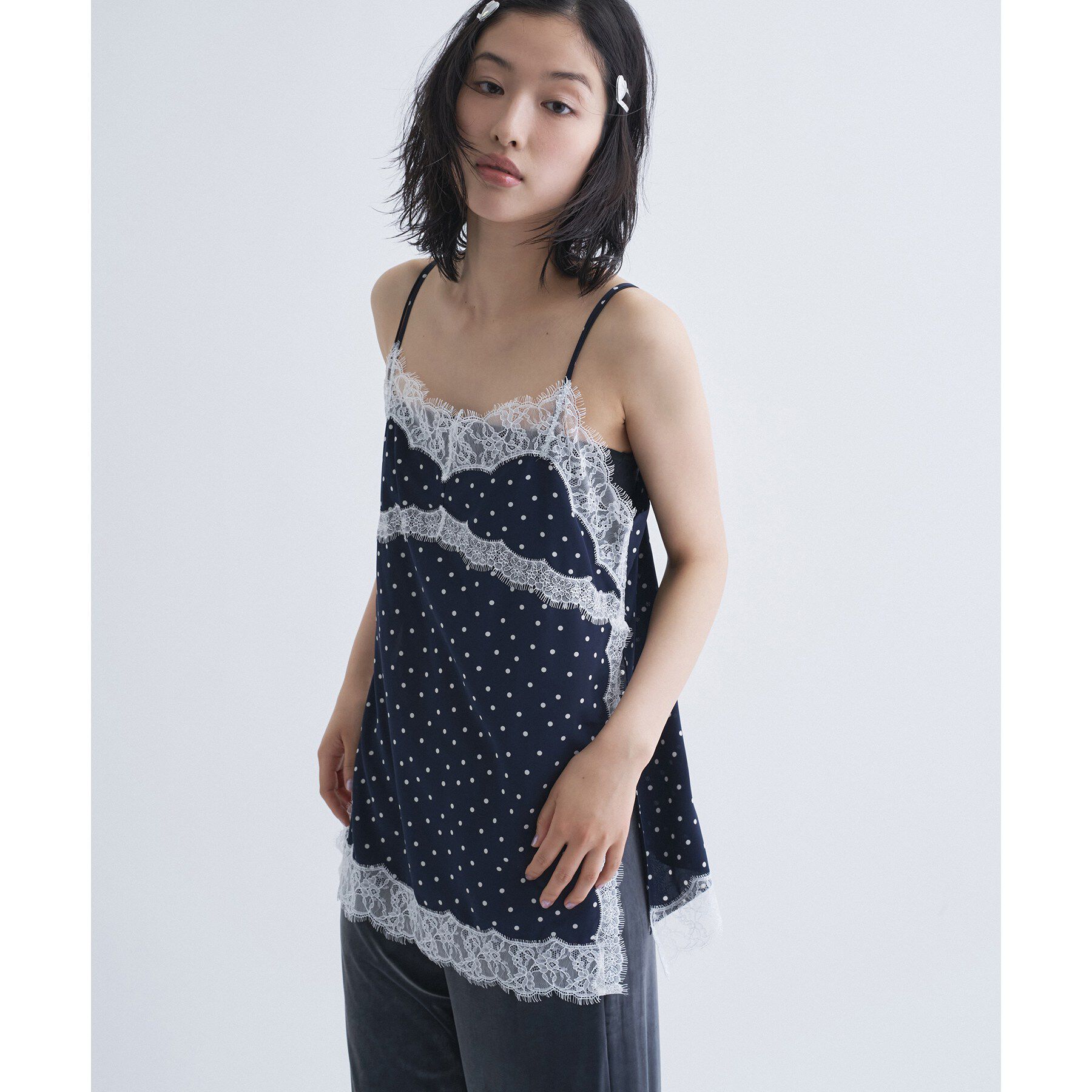 CODE A「dot lingerie lace cami」|キャミソール|