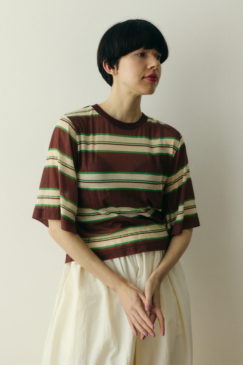 HeRIN.CYE「Border half tops」|Tシャツ・カットソー|
