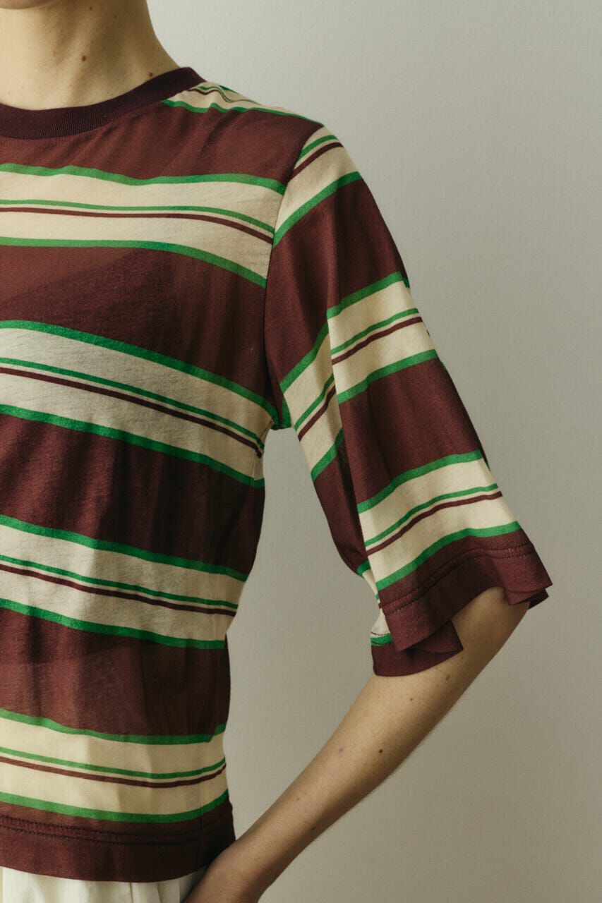 HeRIN.CYE「Border half tops」|Tシャツ・カットソー|