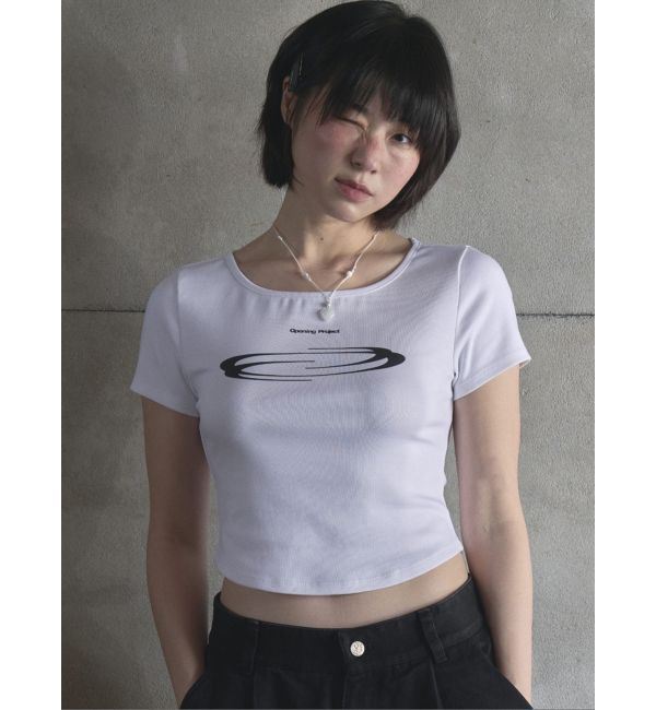 MURUA「【Opening Project】W Squareneck Cropped Symbol T Shirt」|Tシャツ・カットソー|