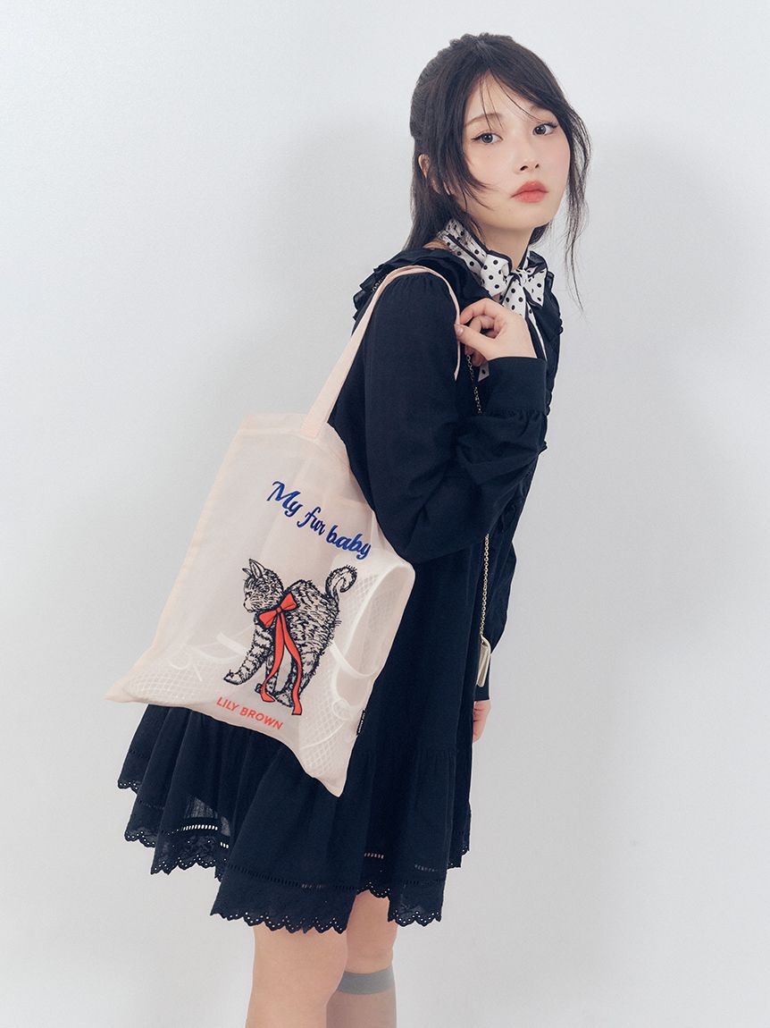 LILY BROWN「CAT刺繍シアートート」|トートバッグ|