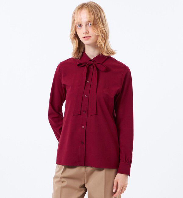MACKINTOSH PHILOSOPHY「【予約販売】【TROTTER（トロッター）シリーズ】リボンタイシャツ」|シャツ・ブラウス|ワイン