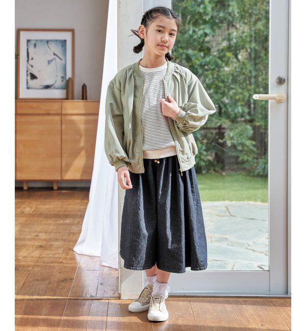 ikka kids「ライトデニムボリュームスカーチョ（120~160cm）」|スカート|